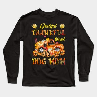 German Shepherd Pumpkin Thankful Grateful Blessed Dog Mom Long Sleeve T-Shirt